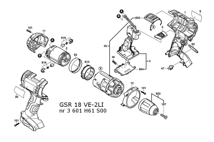 Części zamienne wkrętarki Bosch GSR 18 VE-2LI 