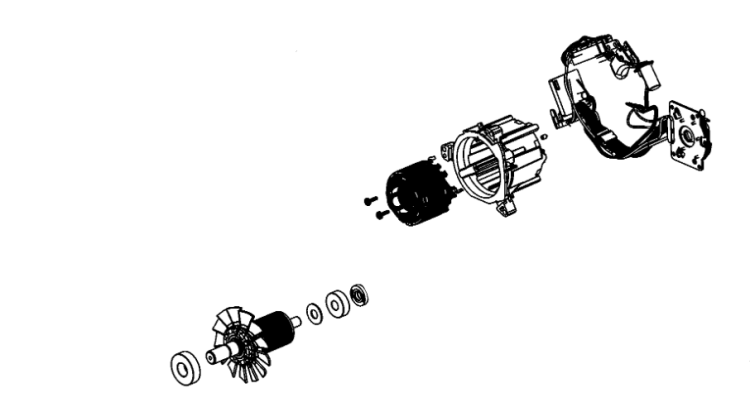Silnik- podzespół pilarki tarczowej DeWalt DCS575, DCS576
