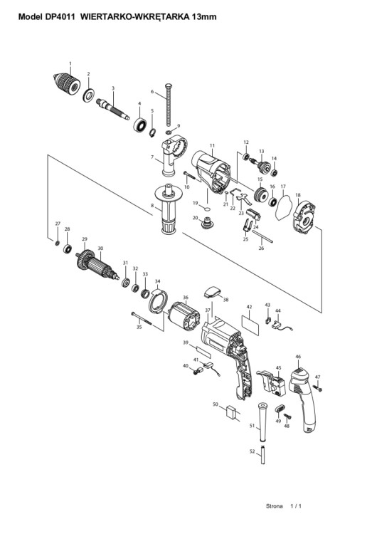 Szczotkotrzymacz Makita pozyc. 44 do HR2432, HR2450T, DP4011, HP2050, HP2050F, HP2051, HP2051F, HR2020, HR2440, HR2440F, HR2450, HR2450F