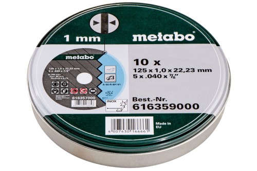 Tarcza tnąca Metabo 125X1,0X22,23 INOX, TF 41 (10 sztuk)