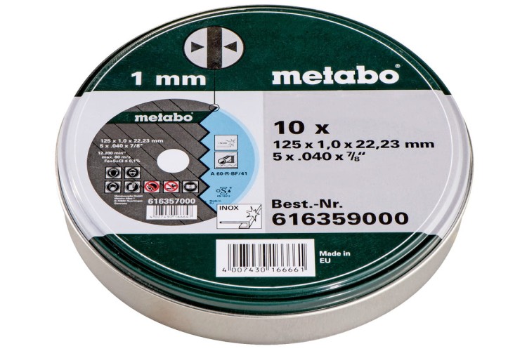Tarcza tnąca Metabo 125X1,0X22,23 INOX, TF 41 (10 sztuk)