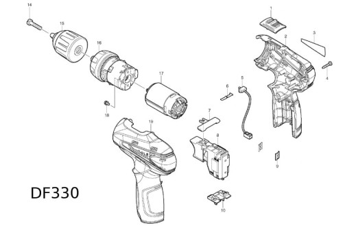 Części zamienne wkrętarki Makita DF330