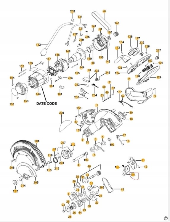 NA033407 Deflektor kurzu ukośnicy DeWalt DWS780