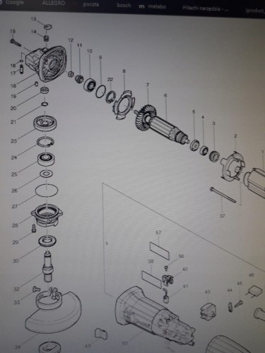 210194-5 Łożysko kulkowe 629LUV szlifierki kątowej Makita GA5030. GA4530