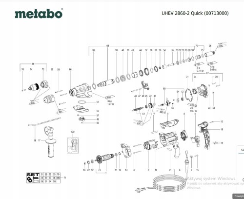 143192430 Oring młotowiertarki Metabo UHEV 2860-2 Quick. UHE 2650 Multi