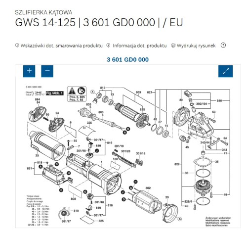1607000EK1 Obudowa przekładni szlifierki Bosch GWS 14-125. GWS 14-125 S. GWS 17-125. GWS 17-125 S
