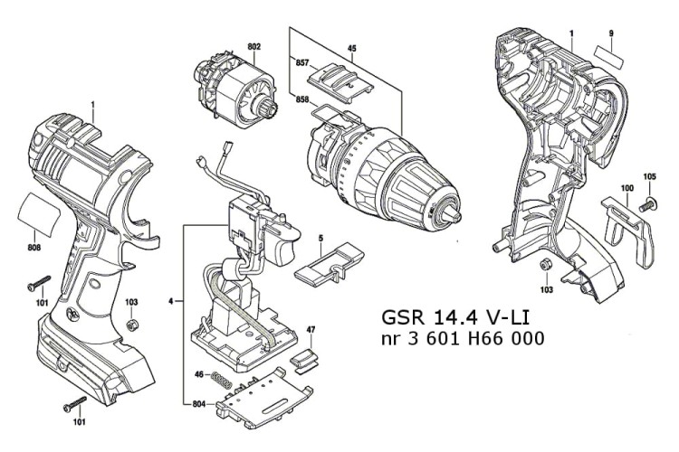 Części zamienne wkrętarki Bosch GSR 14,4 V-LI