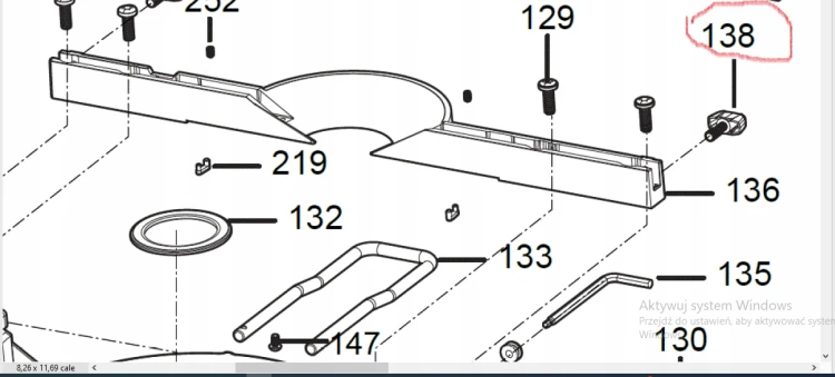 4931454667 Pokrętło cover ukośnicy Milwaukee M18FMS305-121
