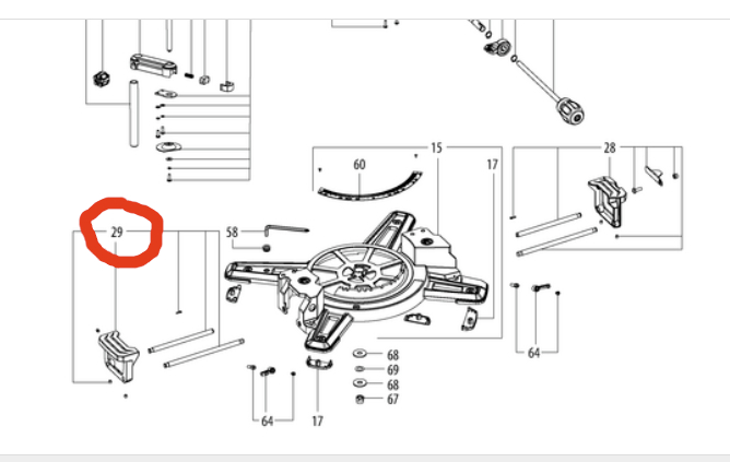 315421100 Poszerzenie stołu lewo ukośnicy Metabo KGS 305 M