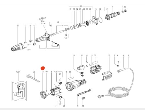 343436590 Podkładka szlifierki prostej Metabo GE 950 G Plus