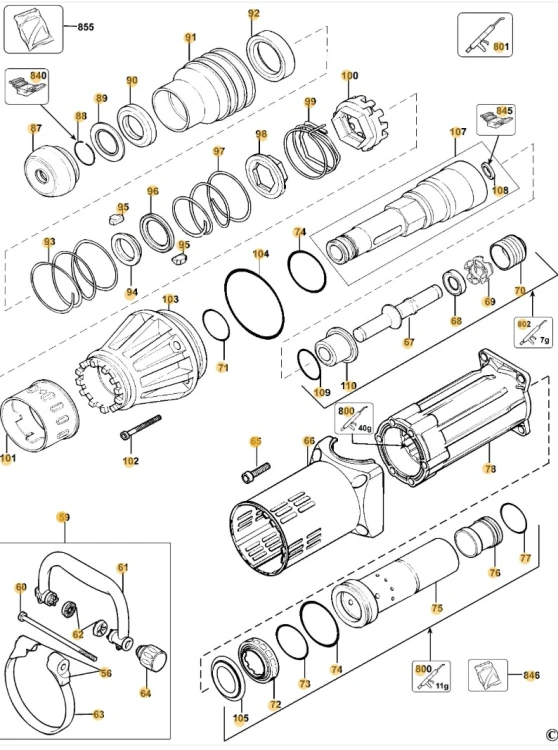 NA246450 Wirnik młota wyburzeniowego SDS-Max DeWalt D25899K