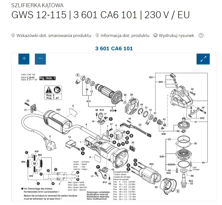 1619P21399 Wirnik szlifierki kątowej Bosch GWS 12-115. GWS 12-125