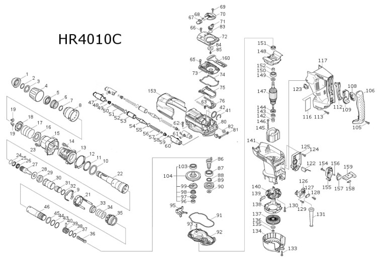 Części zamienne młota udarowego Makita HR4010C