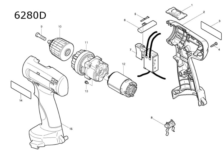 Części zamienne do wkrętarki Makita 6280D