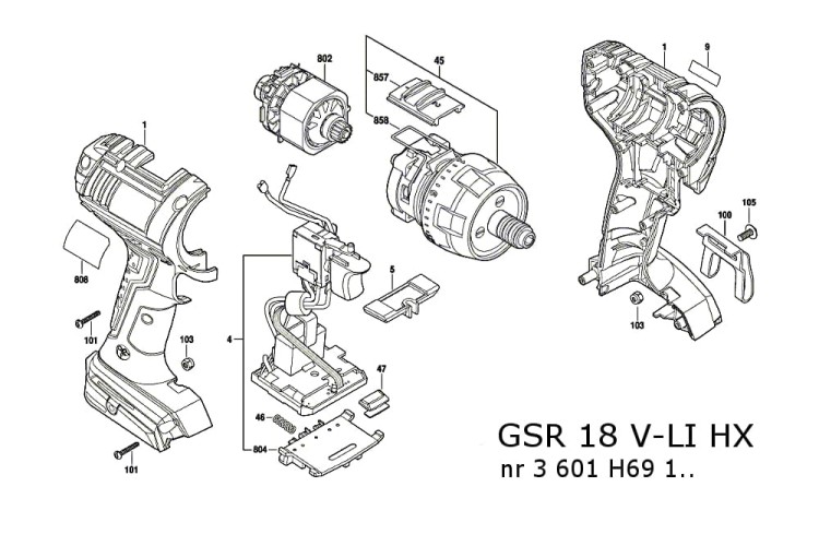 Części zamienne wkrętarki Bosch GSR 18 V-LI HX
