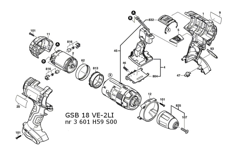 Części zamienne wkrętarki Bosch GSB 18 VE-2LI