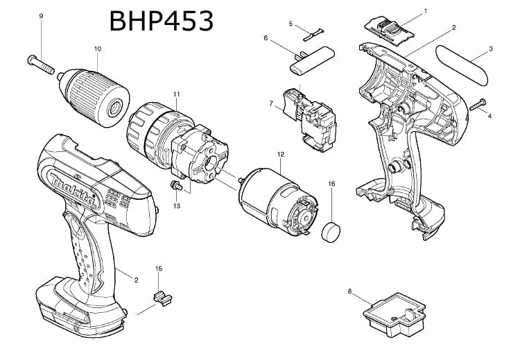 Części zamienne wkrętarki Makita BHP453
