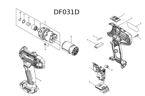 Części zamienne wkrętarki Makita DF031D