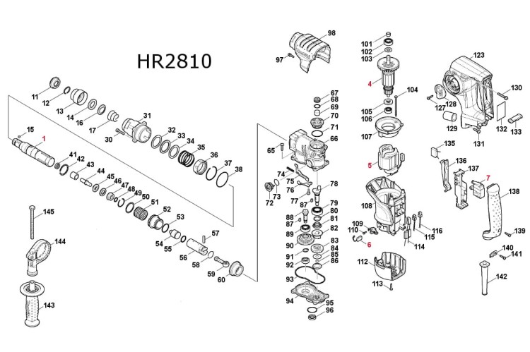 Części zamienne młota udarowego Makita HR2810 