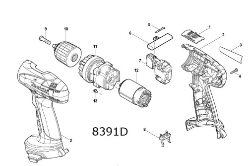 Części zamienne do wkrętarki Makita  8391D