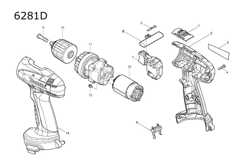 Części zamienne do wkrętarki Makita 6281D