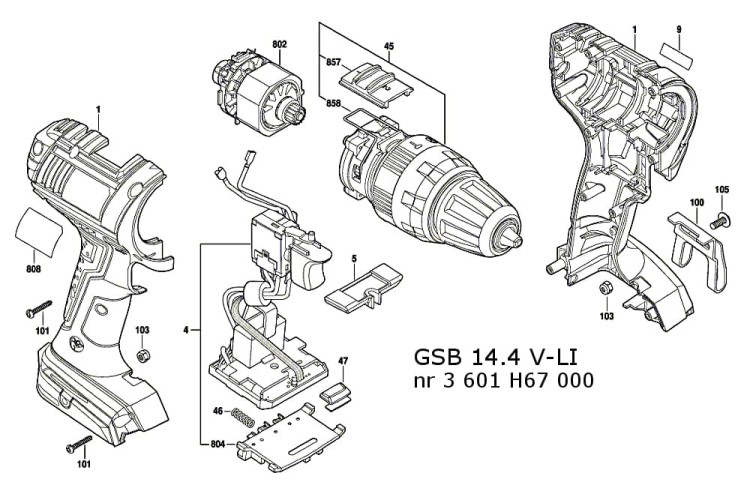 Części zamienne wkrętarki Bosch GSB 14,4 V-LI