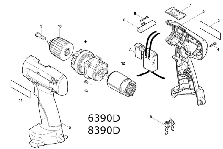 Części zamienne do wkrętarki Makita 6390D, 8390D