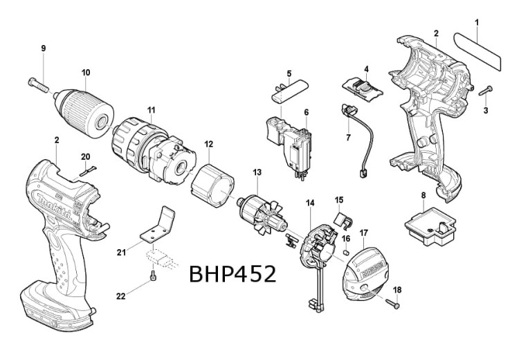 Części zamienne wkrętarki BHP452