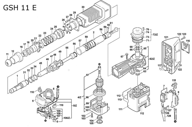Części zamienne do młota udarowego GSH 11 E