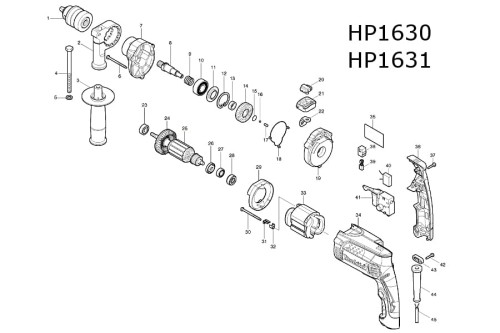 626644-4 Części zamienne wiertarki Makita HP1630 , HP1631