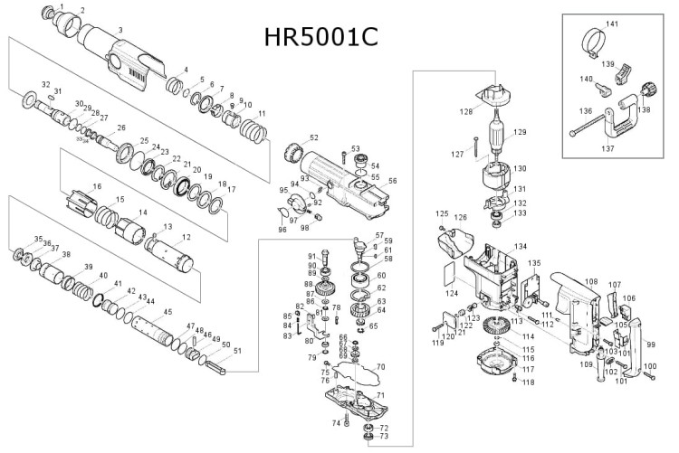 Części zamienne młota udarowego Makita HR5001C