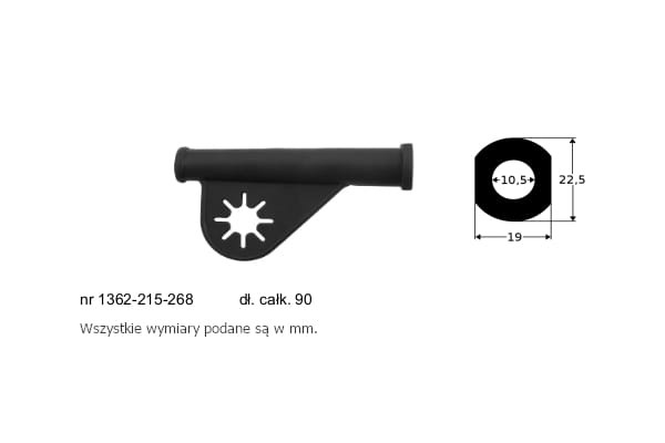 1362-215-268 Odgiętka 90 mm. do przewodów zasilających elektronarzędzia Bosch, Makita, Metabo, DeWalt i inne