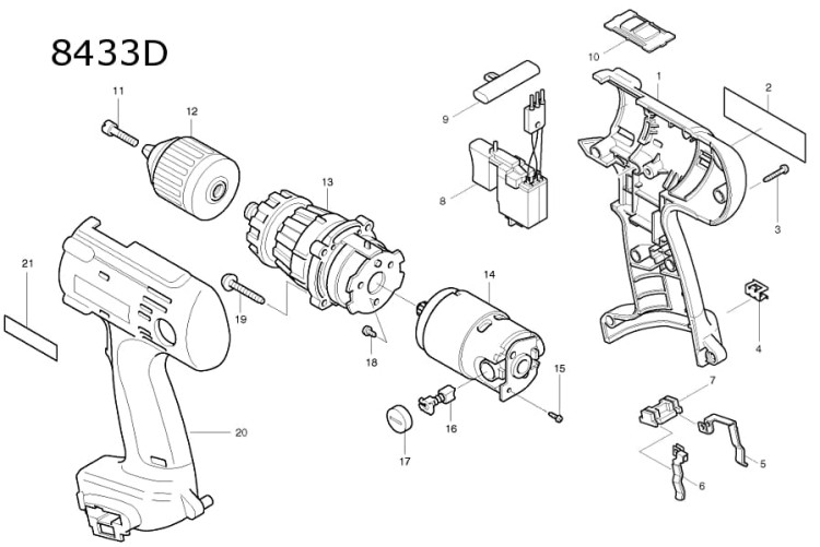 Części zamienne do wkrętarki Makita  8433D