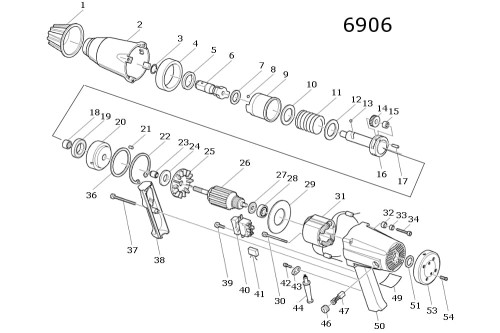 Części zamienne klucza udarowego Makita 6906