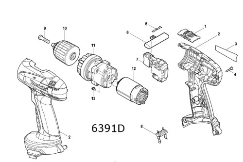 Części zamienne do wkrętarki Makita  6391D