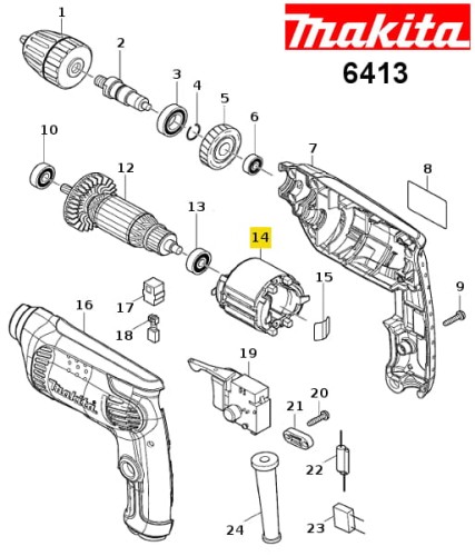 Części zamienne wiertarki Makita 6413