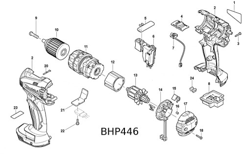 Części zamienne wkrętarki Makita BHP446