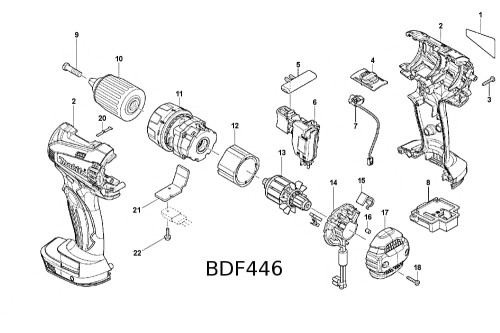Części zamienne do wkrętarki Makita BDF446