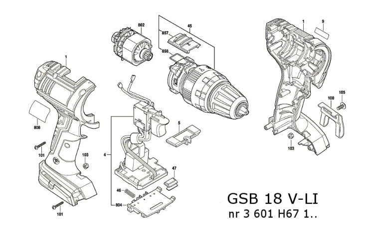 Części zamienne wkrętarki Bosch GSB 18 V-LI