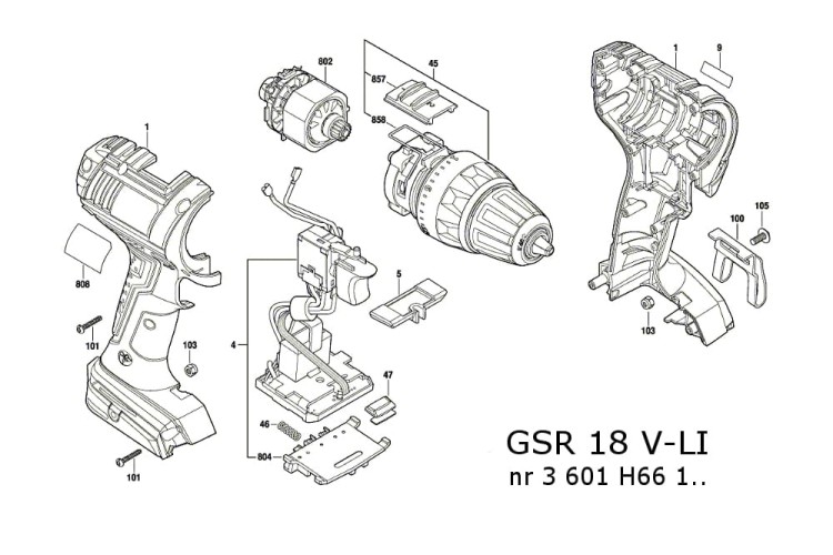 Części zamienne wkrętarki Bosch GSR 18 V-LI