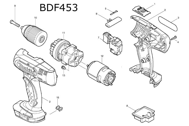 Części zamienne wkrętarki Makita BDF453