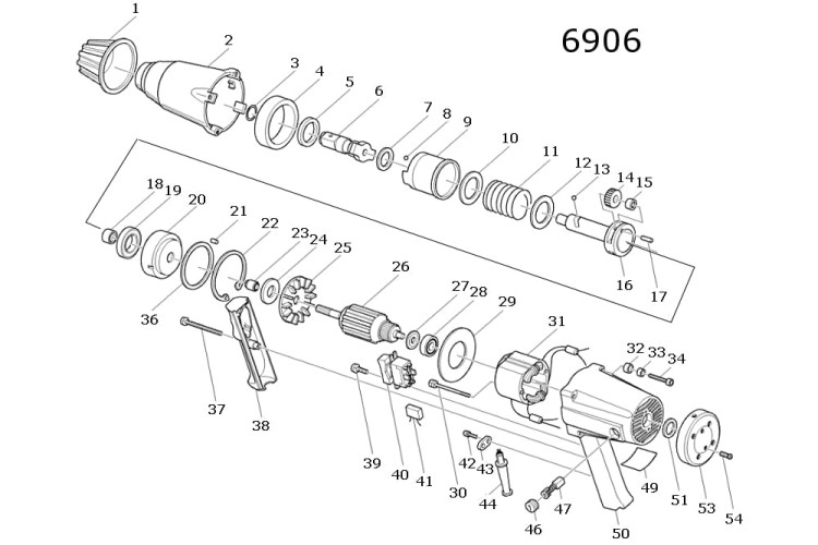 Części zamienne klucza udarowego Makita 6906
